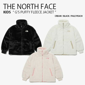 THE NORTH FACE ノースフェイス キッズ フリースジャケット G'S PUFFY FLEECE JACKET ガールズ パフィー フリース ジャケット ジップアップ ハイネック スタンドネック ロゴ カジュアル ストリート アイボリー ブラック ピンク 女の子 子供用 NJ4FP60S/T/U【中古】未使用品