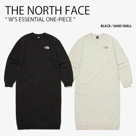 THE NORTH FACE ノースフェイス レディース ワンピース W'S ESSENTIAL ONE-PIECE エッセンシャル ワンピース 長袖 ひざ下丈 スウエットワンピース トレーナーワンピース ロゴ カジュアル ストリート ブラック ベージュ 女性用 NT7ZP80A/C【中古】未使用品