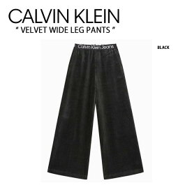 Calvin Klein カルバンクライン パンツ VELVET WIDE LEG PANTS BLACK CK ベルベットワイドレッグパンツ ブラック Y2K ワイドパンツ レディース J222296 BEH【中古】未使用品