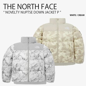 THE NORTH FACE ノースフェイス ダウンジャケット NOVELTY NUPTSE DOWN JACKET P ノベルティ ヌプシ ダウン ジャケット プリント フード付き ロゴ カジュアル ストリート WHITELABEL ホワイト ベージュ メンズ レディース 男性用 女性用 NJ1DP51J/K【中古】未使用品