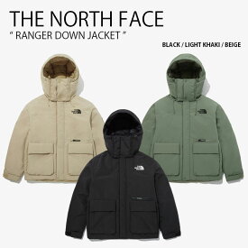 THE NORTH FACE ノースフェイス ダウンジャケット RANGER DOWN JACKET レンジャー ダウン ジャケット フード付き フーディ パーカー ロゴ カジュアル ストリート WHITELABEL ブラック カーキ ベージュ メンズ レディース 男性用 女性用 NJ1DP58J/K/L【中古】未使用品