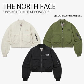 THE NORTH FACE ノースフェイス レディース パディングジャケット W'S NEILTON HEAT BOMBER ウィメンズ ネイルトン ヒート ボンバー ジャケット ウーブンジャケット ブルゾン クロップ丈 ロゴ WHITELABEL ブラック カーキ ベージュ 女性用 NJ3NP80J/K/L【中古】未使用品