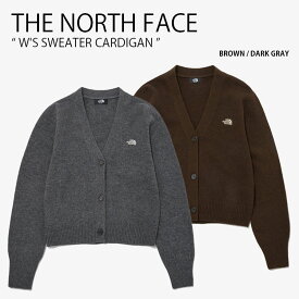 THE NORTH FACE ノースフェイス レディース カーディガン W'S SWEATER CARDIGAN ウィメンズ セーター カーディガン ジャケット Vネック クロップ丈 ロゴ カジュアル ブラウン グレー 女性用 NJ5SP80A/B【中古】未使用品