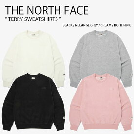 THE NORTH FACE ノースフェイス スウェット TERRY SWEATSHIRTS テリー スウェットシャツ トレーナー 長袖 プルオーバー クルーネック ロゴ WHITELABEL ブラック グレー アイボリー ピンク メンズ レディース 男性用 女性用 NM5MQ06J/K/L/M【中古】未使用品