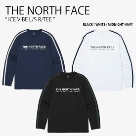 THE NORTH FACE ノースフェイス ロンT ICE VIBE L/S R/TEE アイス バイブ ロングスリーブ ラウンドネック ティーシャツ 長袖 Tシャツ ロゴ カジュアル ストリート ブラック ホワイト ネイビー メンズ レディース 男性用 女性用 男女共用 NT7TQ18A/B/C【中古】未使用品