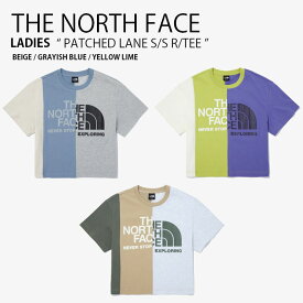 THE NORTH FACE ノースフェイス レディース Tシャツ PATCHED LANE S/S R/TEE パッチド レーン ショートスリーブ ラウンドネック ティーシャツ 半袖 カットソー ロゴ ベージュ ブルー ライム 女性用 NT7UQ13A/B/C【中古】未使用品