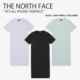 THE NORTH FACE ノースフェイス レディース ワンピース W'S ALL ROUND ONEPIECE ウィメンズ オール ラウンド ワンピース ショートスリーブ 半袖 ひざ下丈 ルーズフィット ロゴ カジュアル ブラック パープル グリーン 女性用 NT7ZQ35A/B/C【中古】未使用品