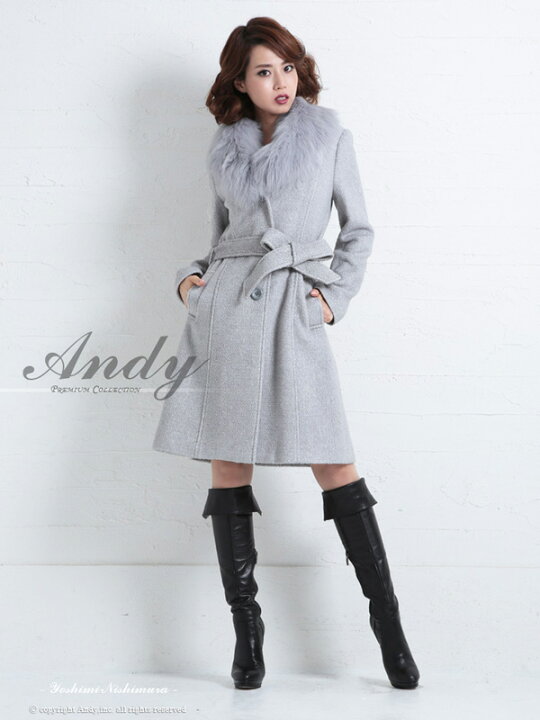 楽天市場】Andy コート andyコート上質フォックスファー付Aライン  