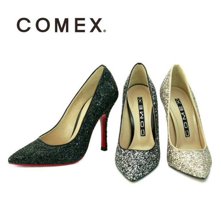 楽天市場】COMEX コメックス パンプス グリッターラメポインテッドトゥ 