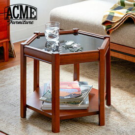 ACME Furniture アクメファニチャー BROOKS HEXAGON TABLE BLACK GLASS ブルックス ヘキサゴンテーブル ブラックガラス サイドテーブル おしゃれ ガラス ブラックガラス ナイトテーブル テーブル ソファーテーブル ブラック