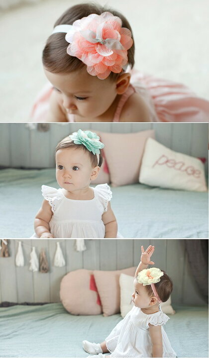 バースデイ バンダナ ヘアバンド ヘアゴム 女の子 ベビー 白 花柄 ピンク 正規認証品 新規格