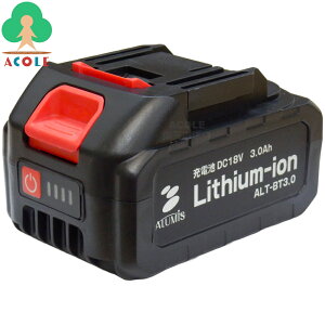 �A���~�X ���`�E���C�I���o�b�e���[ ALT-BT3.0 ALUMIS PRT-18VBLBT��p�@�� DC18V 3000mAh ���`�E���C�I���d�r(DC18V 3Ah) (��)��74×��120×��70mm ��0.56kg �Ή����i:ALT-JB01/PRT-18VBL/AFT-18VCH �[�d�r �o�b�e���[�p�b