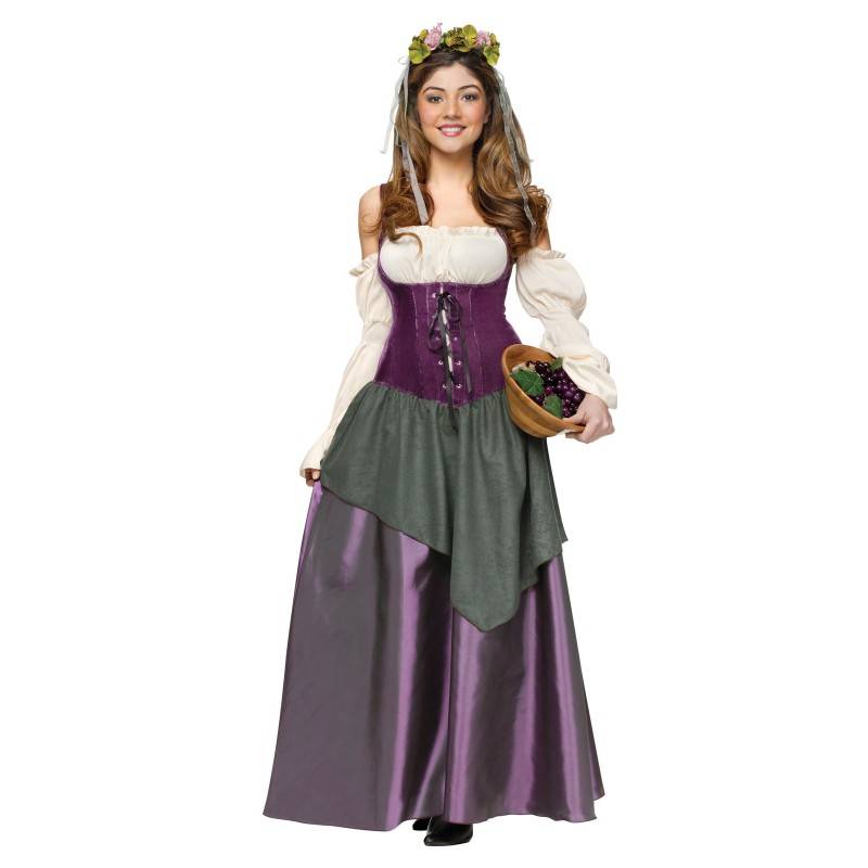 中世/ヨーロッパ 中世 大人用コスチューム ハロウィン 衣装 コスプレ 酒場の少女 コスチューム一式