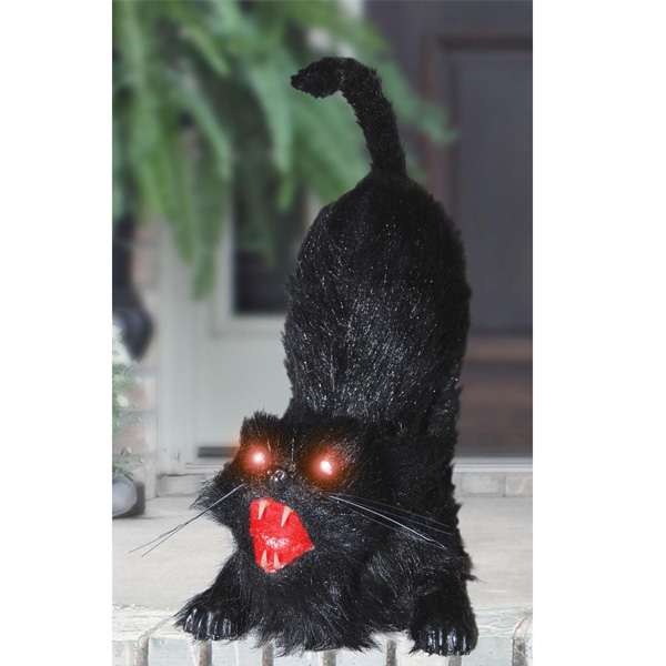 通常便なら送料無料 ハロウィン 装飾 飾り デコレーション 目の光る黒猫 パーティグッズ 商品追加値下げ在庫復活 パーティーグッズ 店舗 インテリア
