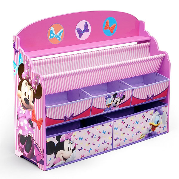 ミニーマウス ブック  おもちゃ オーガナイザー 子供部屋 インテリア 本棚 棚 おもちゃ入れ 女の子 ピンク 通常便は送料無料