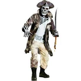 海賊 コスプレ 衣装 コスチューム 骸骨 がい骨 ガイコツ がいこつ スケルトン 大人 ハロウィン ホラー 幽霊 お化け 仮装 パイレーツ