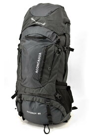 Aconcagua Fitzroy 65 ブラック | 男女兼用 65L 大容量登山リュックサック | 簡単パッキング＆ロールトップ | トップリッド着脱で2WAYバッグ
