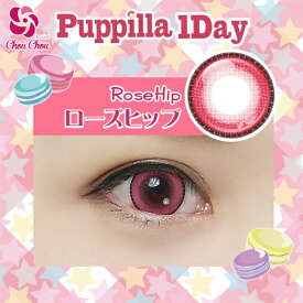 【ネコポス★送料無料】Puppilla パピーラワンデー ローズヒップ コスプレカラーコンタクト カラコン 【453】