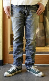 BLUE WAY(ブルーウェイ)ENGINEER IN CUT JEANS(エンジニア インカット ジーンズ)【定番人気モデル 5ポケットストレート ハンドメイド加工】【SHAVER FADE(薄いUSEDカラー)】日本製 送料無料 2024年制作 再入荷!