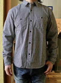 ACOUSTIC(アコースティック)HICKORY WORK SHIRTS(ヒッコリー ワークシャツ)シンプル&ベーシック メンズシャツシャープなシルエット 人気長袖シャツ柔らかく頑丈な肉厚生地 日本製原宿/表参道の実店舗別注モデル 2024年製作分 即日出荷 送料無料