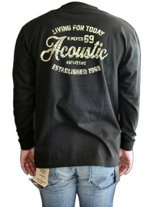 ACOUSTIC(�A�R�[�X�e�B�b�N)INDIAN FACE L/S TEE�y��΂Ɏ�̐L�тȂ���v�ȃ����OT�V���c�z�V���v���ȃA���J�W�v�����g��l�A���J�W ���j�Z�b�N�X ����T�C�Y����2025~2026�N�V�� ��䃍���OT�V���c