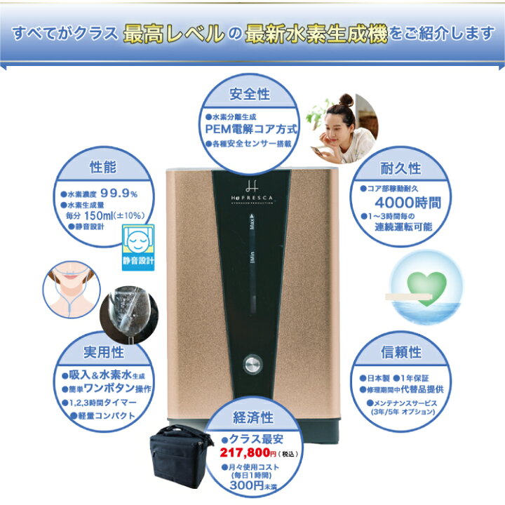 楽天市場】水素吸入器 高濃度水素生成吸入器 水素吸入 毎分約150ml 
