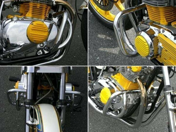 楽天市場】プリティーレーシング製 GS400用 メッキ エンジンガード 