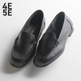 カジュアルシューズ 靴 4E 5E ゆったり 幅広 大きいサイズ レディース らくちん シンプル ぺたんこ モカシン ドライビングシューズ 黒 ブラック (アクアカルダ)