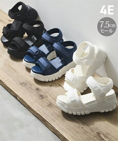サンダル 靴 4E 幅広 ゆったり 大きいサイズ ワイド 新色 厚底 ダッド スポーツサンダル スポサン 厚底サンダル 脚長 カジュアル (アクアカルダ)