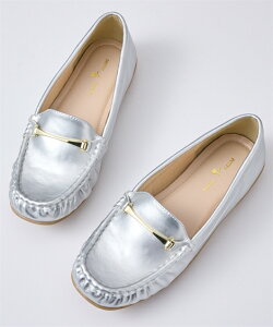 カジュアルシューズ 靴 4E 幅広 ゆったり ワイド 大きいサイズ レディース ビット付 モカシン ぺたんこ フラット らくちん ドライビングシューズ シンプル (アクアカルダ)