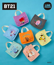 【期間限定SALE 当店通常価格より30%OFF】バッグ（鞄） BT21 amazing journey サガラ刺しゅう キャンバス トート 手提げ ミニバッグ サブバッグ ポーチ ミニポーチ キャラクター (アクアカルダ)