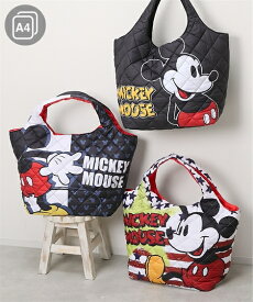 バッグ（鞄） ミッキー ミッキーマウス Mickey Mouse キルティング トート 手提げ A4対応 ディズニー キャラクターバッグ 通勤バッグ 通学バッグ デイリーバッグ レディースバッグ (アクアカルダ)