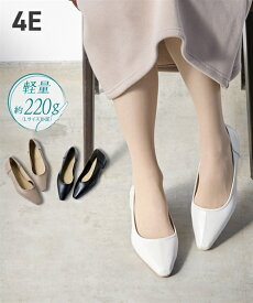 パンプス 靴 4E 幅広 ゆったり ワイド 大きいサイズ ストレッチ パンプスシューズ 甲高 ローヒール ぺたんこ 通勤 ビジネス ベーシック ハレの日 セレモニー ママコーデ (アクアカルダ)