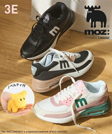 スニーカー 靴 moz モズ ノベルティ付 厚底 コンビカラー カジュアル スポーティレースアップ 通学 休日 レジャー アウトドア 3E EEE (アクアカルダ 送料無料)