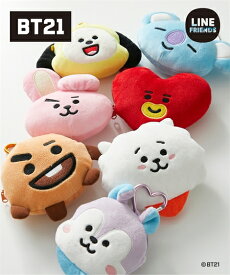 【期間限定SALE 当店通常価格から30%OFF】バッグ（鞄） BT21 ハートカラビナ付 ポーチ 小物入れ ミニポーチ カラビナ イヤフォンケース イヤフォン収納 イヤフォン入れ キャラクター (アクアカルダ)