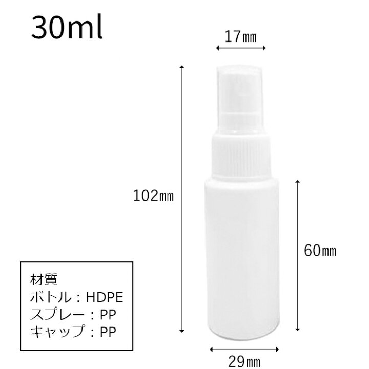 楽天市場】スプレーボトル アルコール対応 詰め替え用 30ml 100本 