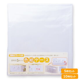 色紙ケース 色紙カバー 5個セット 10個セット サイン 寄せ書き 保管カバー クリアカバー 額縁 透明 壁掛け ファイル シール フレーム かわいい ケース カバー クリアケース