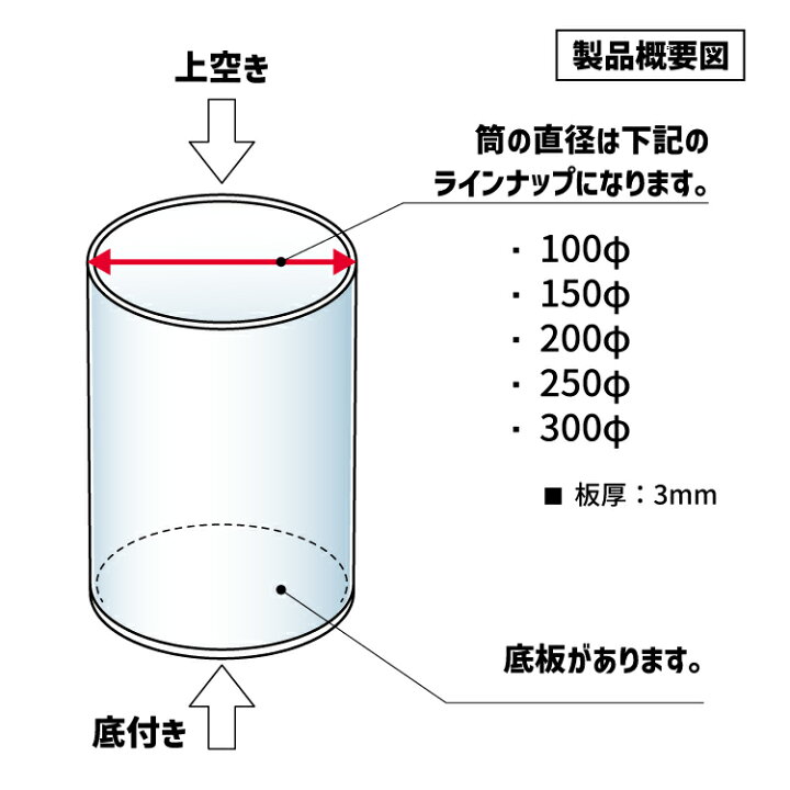 楽天市場】アクリル円筒型ボックス[size：直径30cm×高さ20~24cm※選択可 