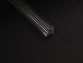 アクリル インテリア 補材 透明 溝3mm 溝2つ 10×10×500mm 組立 工作 補強 接着 DIY アクリサンデー