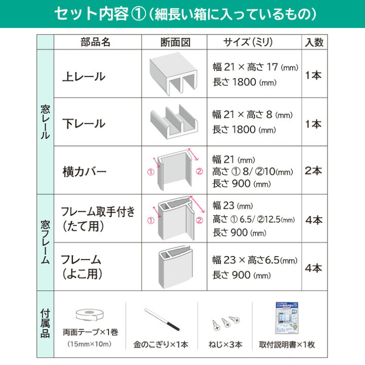 楽天市場】【公式】エコな簡易内窓 キット Mサイズ ホワイト UVカット 