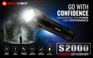 y1200LMzGearLight S2000 nCp[ LED d /Y[\ 5[h hCg /LEDCg Lvp AEghAp p p / gearlight MACg light High-Powered LED flash light 1200[y