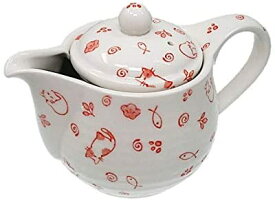 ねこ（ピンク）日本製 陶器 美濃焼 清潔第一！茶こし付 容量350cc 急須 ポット 猫 ネコ ACSWEBSHOPオリジナル