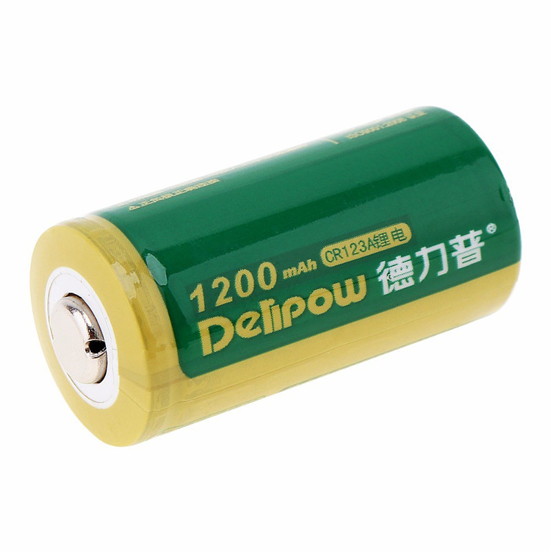 「WASHODO」DELIPOW 2本セット CR123A リチウム 充電式電池 3V 1200mah lc 16340 充電式電池 高品質ブランド品 リチウム イオンバッテリー 電池パック付き 送料無料「800-0116」