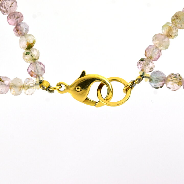 楽天市場】2連ネックレス トルマリン 52cm 18金 K18YG イエロー  