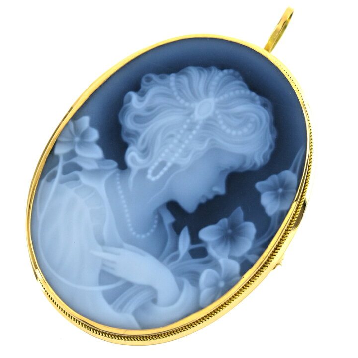 楽天市場】カメオ ブローチ ペンダントトップ 2WAY 18金 18k イエロー 