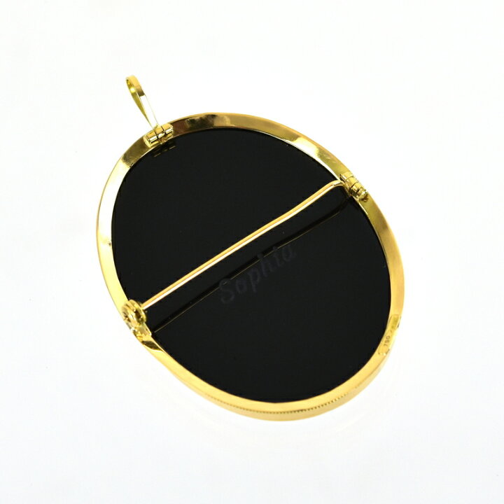楽天市場】カメオ ブローチ ペンダントトップ 2WAY 18金 18k イエロー 