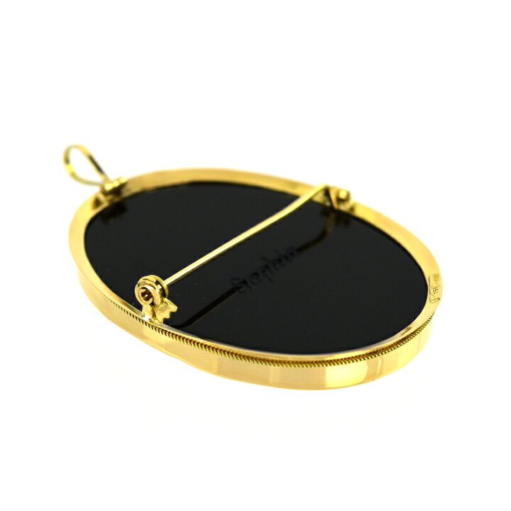 楽天市場】カメオ ブローチ ペンダントトップ 2WAY 18金 18k イエロー 