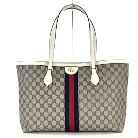 グッチ バッグ レディース オフィディア ミディアムGGトートバッグ 631685 アイボリー GGスプリームキャンバス A4サイズ カバン アクトワン【中古】