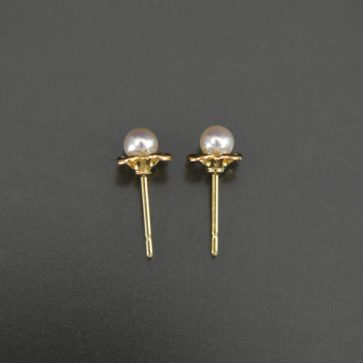 楽天市場】ミキモト パールピアス 真珠 4.1mm フラワーモチーフ K18YG 