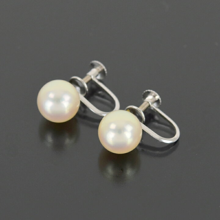 楽天市場】パール イヤリング ホワイトゴールド 14金 14k 1粒 真珠 8.4  